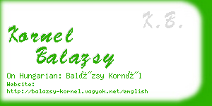 kornel balazsy business card